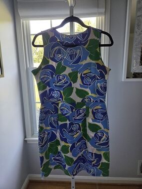 MAHI GOLD Blue Rose Print Mini Dress